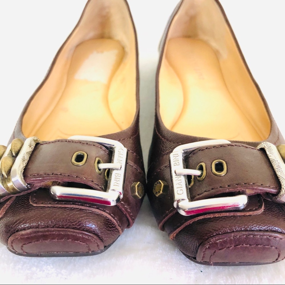 🔅Gianni Bono Brown Ballet Flat Shoe Size 6.5 - Picture 2 of 6